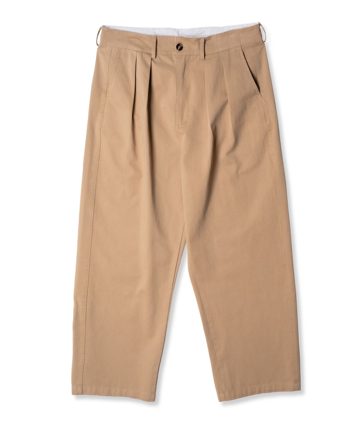 에든버러클럽(EDINBURGH CLUB) [SET-UP] Washed Cotton Double Pleated Pants (Beige)