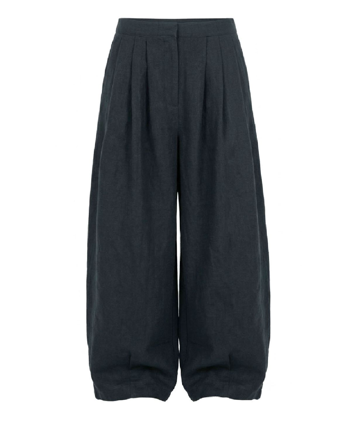 무아르모아(MOIREMOA) draw string wide pants-dark slate gray