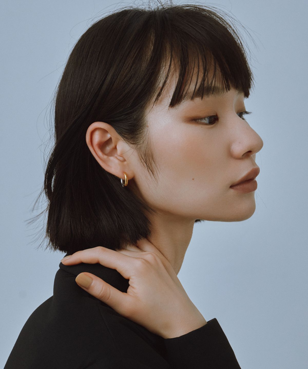 노비스도쿄(NOVICE TOKYO) 오픈형 믹스 후프 피어스 1.5cm  Bicolor Hinged Hoop Pierce［Stainless］