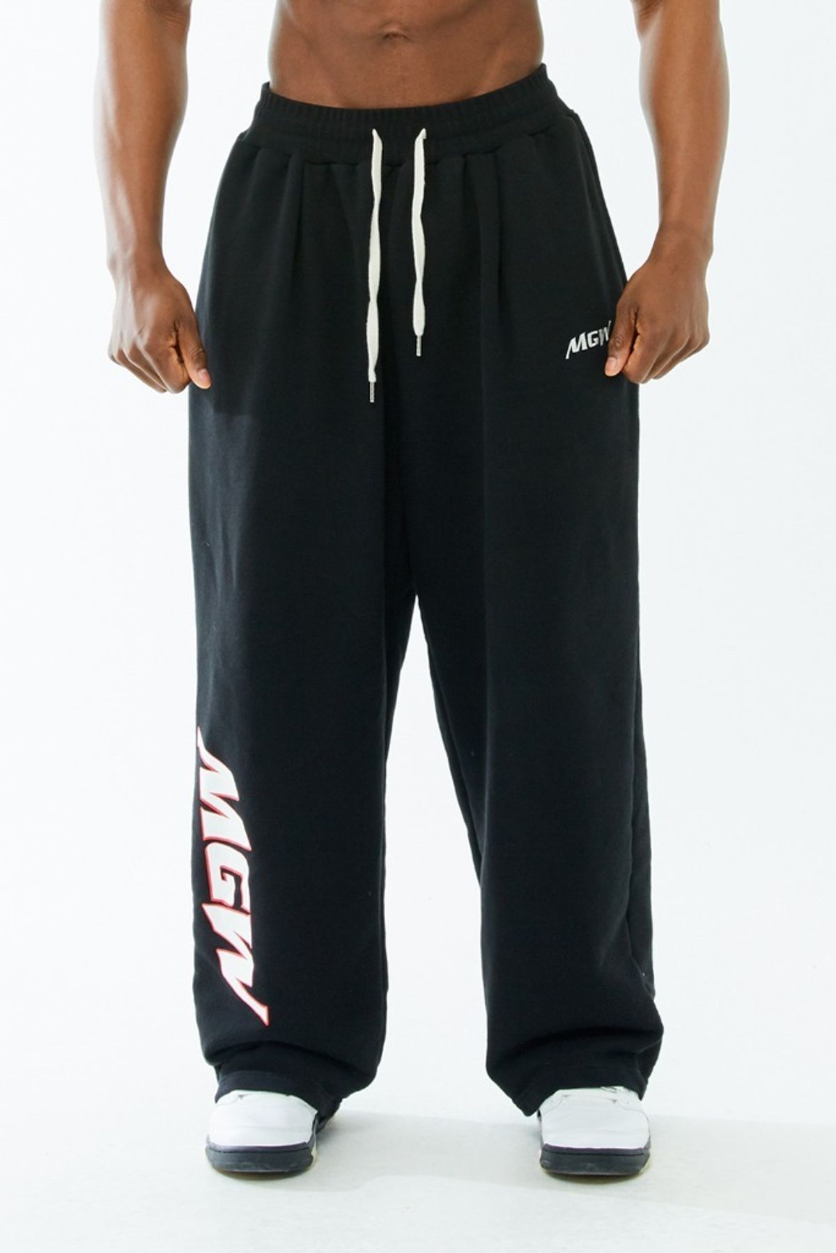 머스콜로(MUSCOLO) MGW WIDE LONG PANTS BLACK