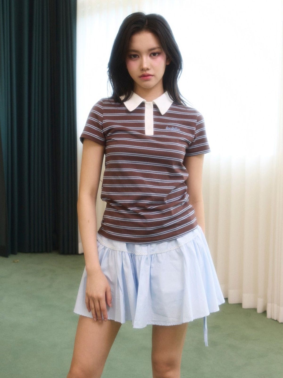 쿨키튼(KOOLKITTEN) Collar Stripe Tshirt