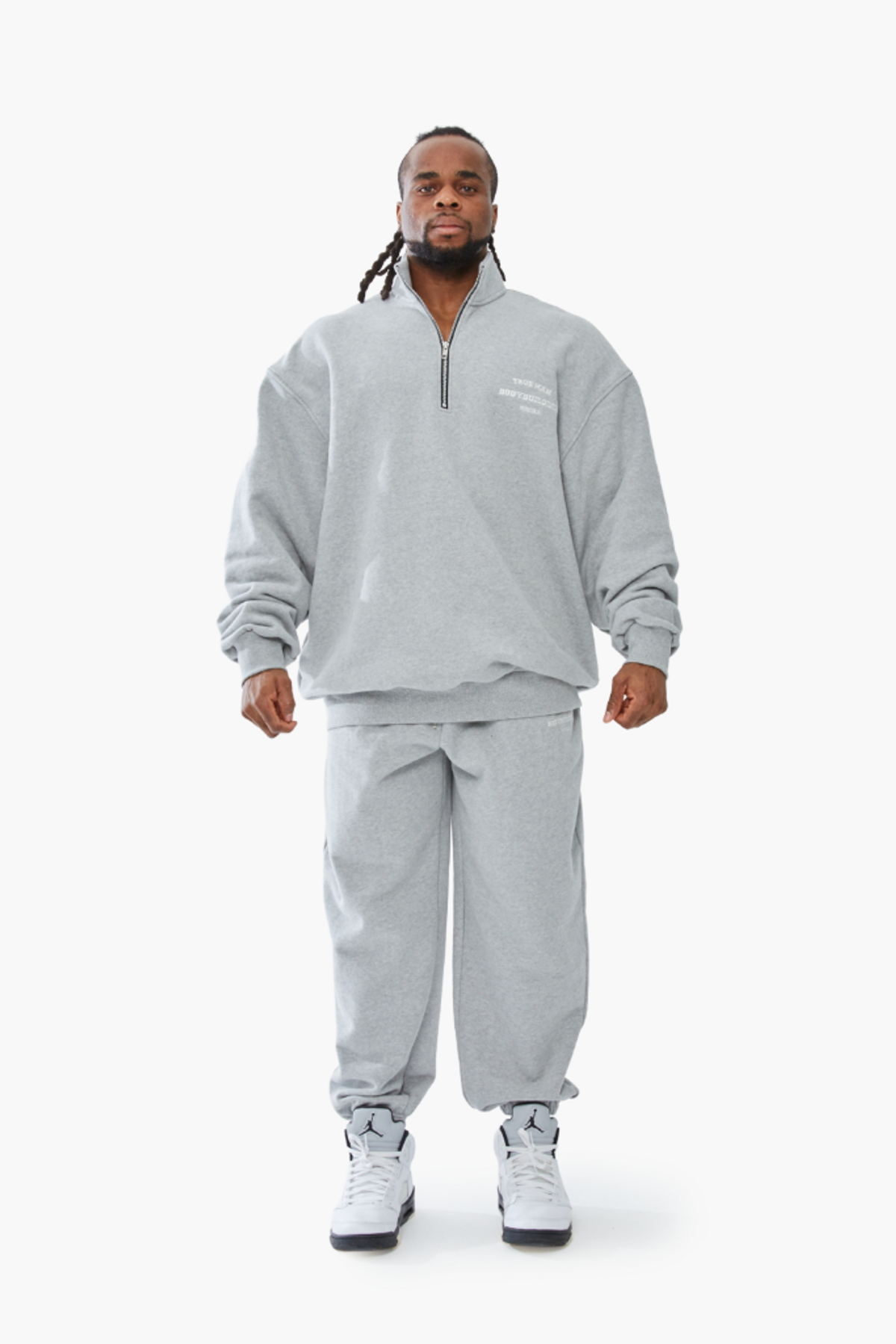 머스콜로(MUSCOLO) MUSCOLO HALF ZIP-UP SWEATSHIRTS GREY