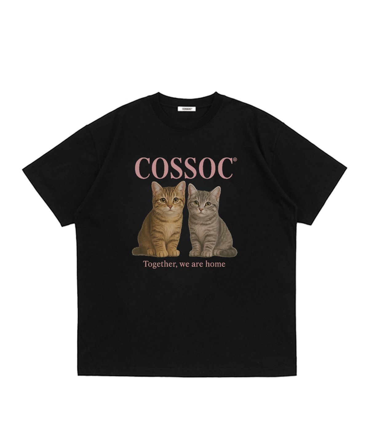 코소(COSO) 캣 투게더 반팔 티셔츠 (BLACK)