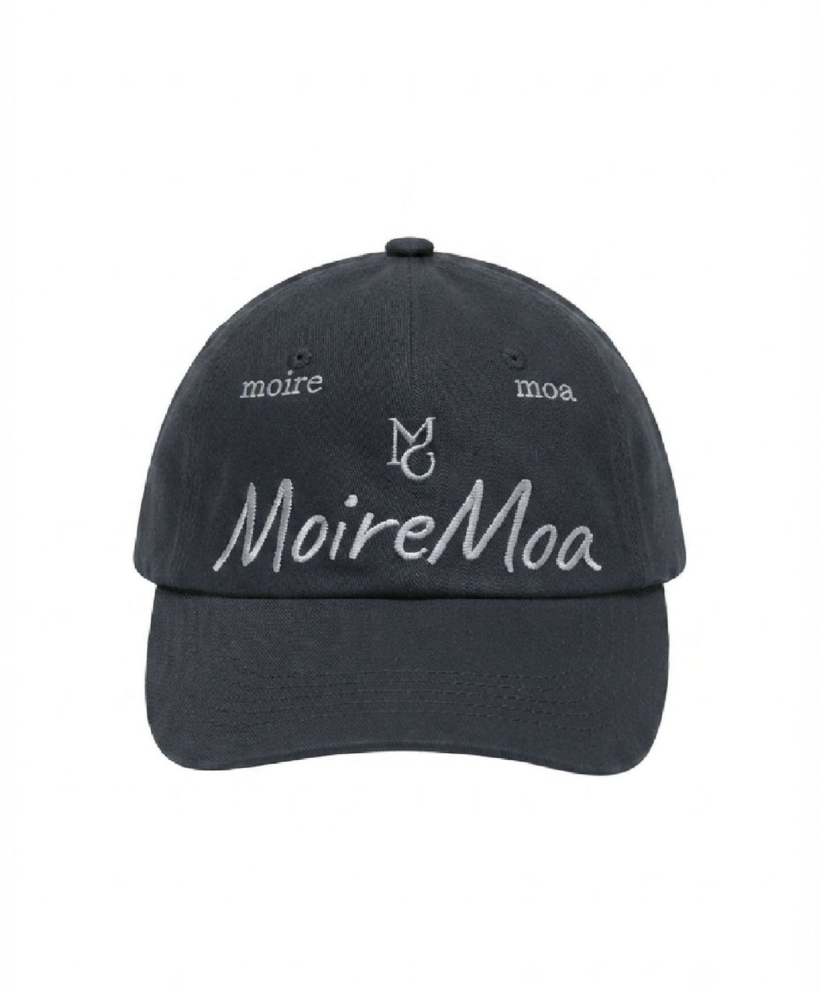 무아르모아(MOIREMOA) MO Embroidery Ball Cap-Vintage Navy