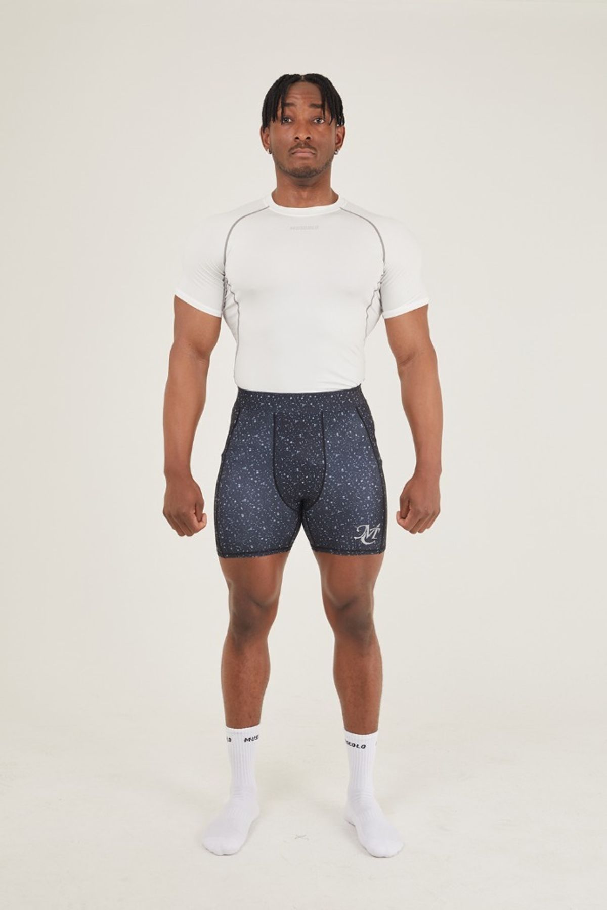 머스콜로(MUSCOLO) MENS COMPRESSION SHORT SLEEVE WHITE