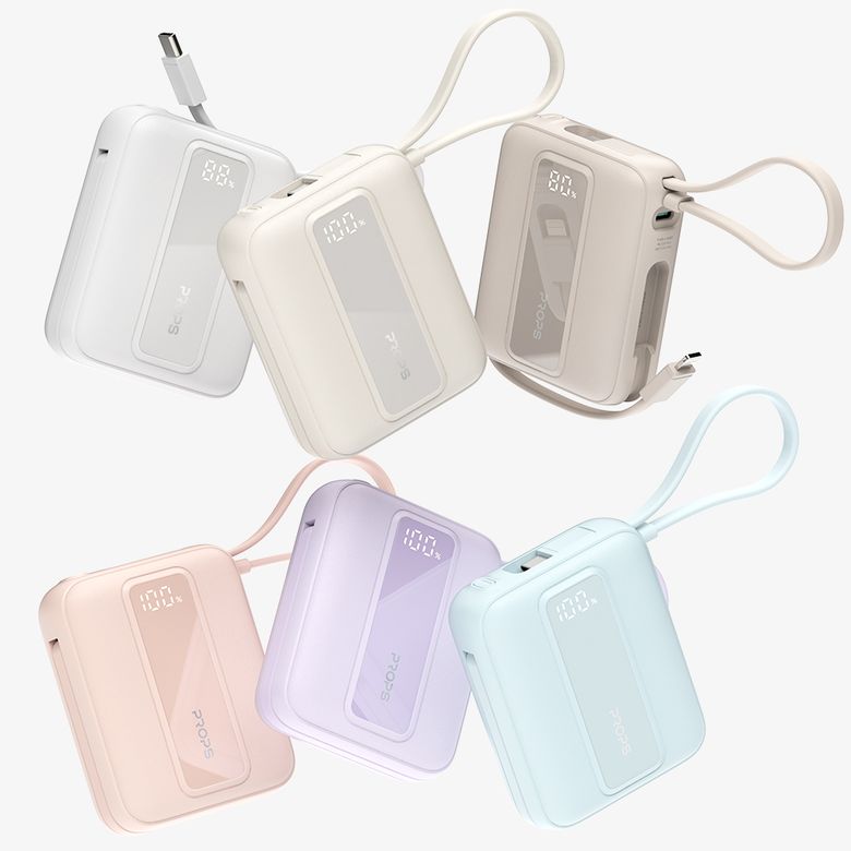 프롭스 30W PPS 초고속 충전 10000mAh 기내반입 미니 일체형 휴대용 보조배터리