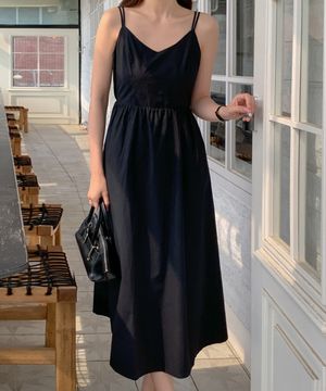 민소매 뷔스티에 나시 롱 원피스