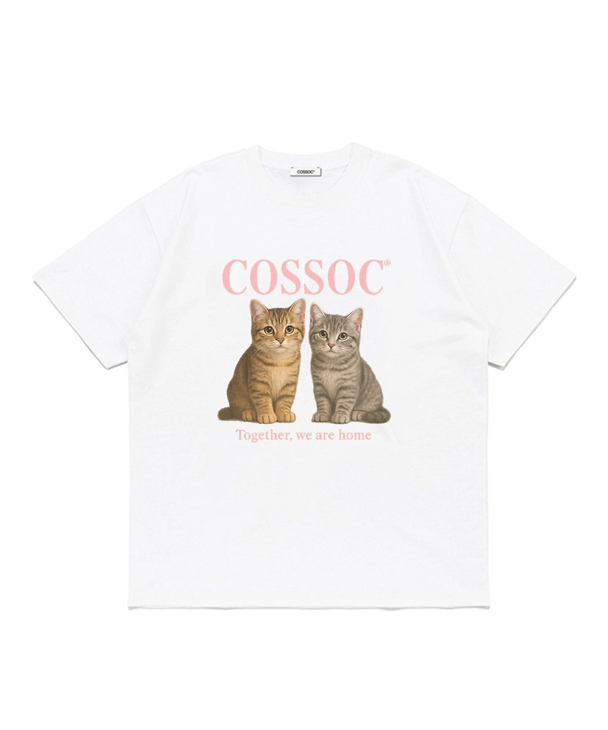 코소(COSO) 캣 투게더 반팔 티셔츠 (WHITE)