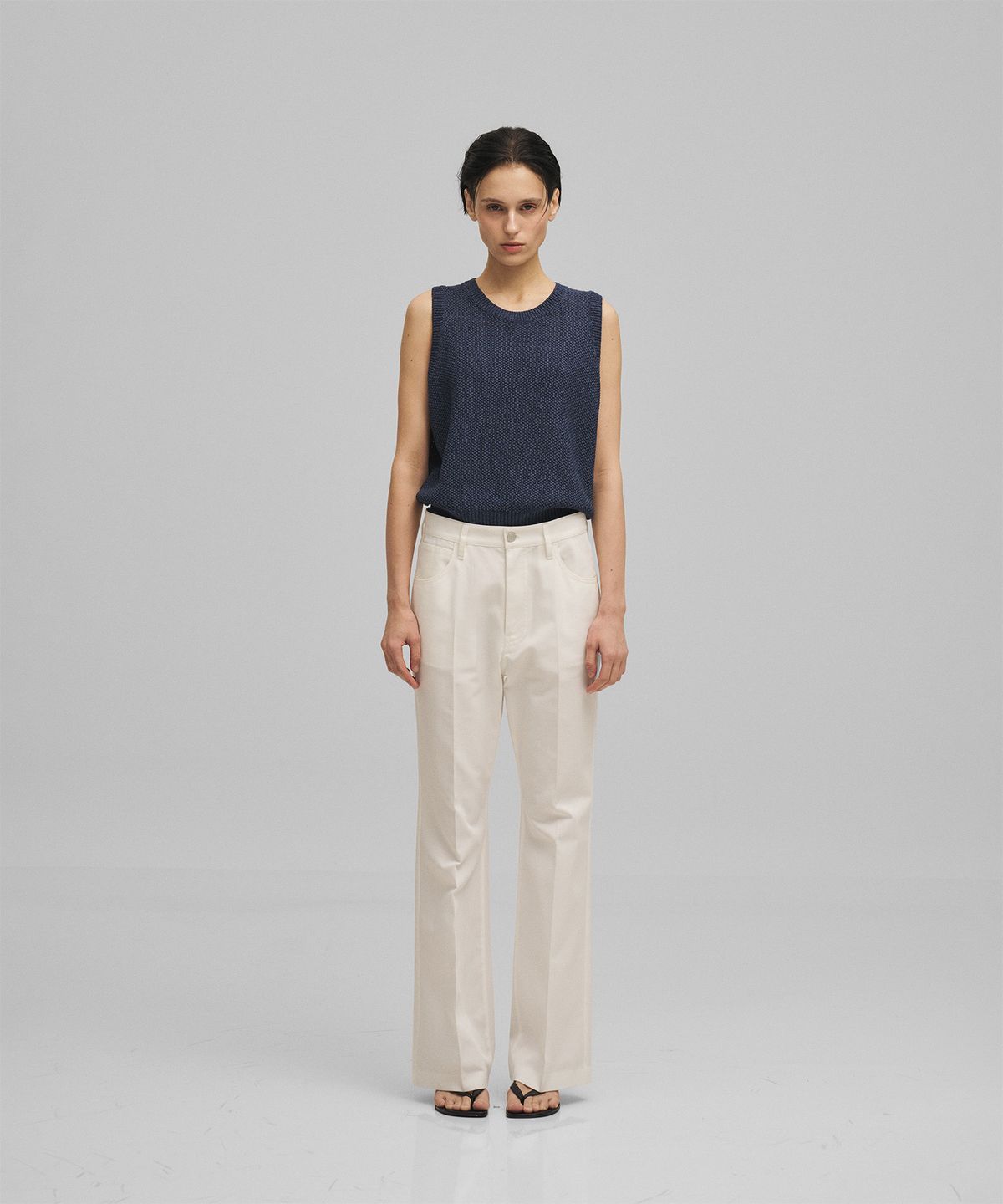 어나더오피스 우먼(ANOTHER OFFICE WOMEN) w. Tailored Twill Bootcut Pants (Off White)