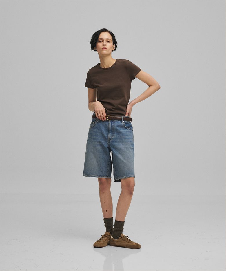 w. Kuroki Denim Half Pants (Mid Blue)