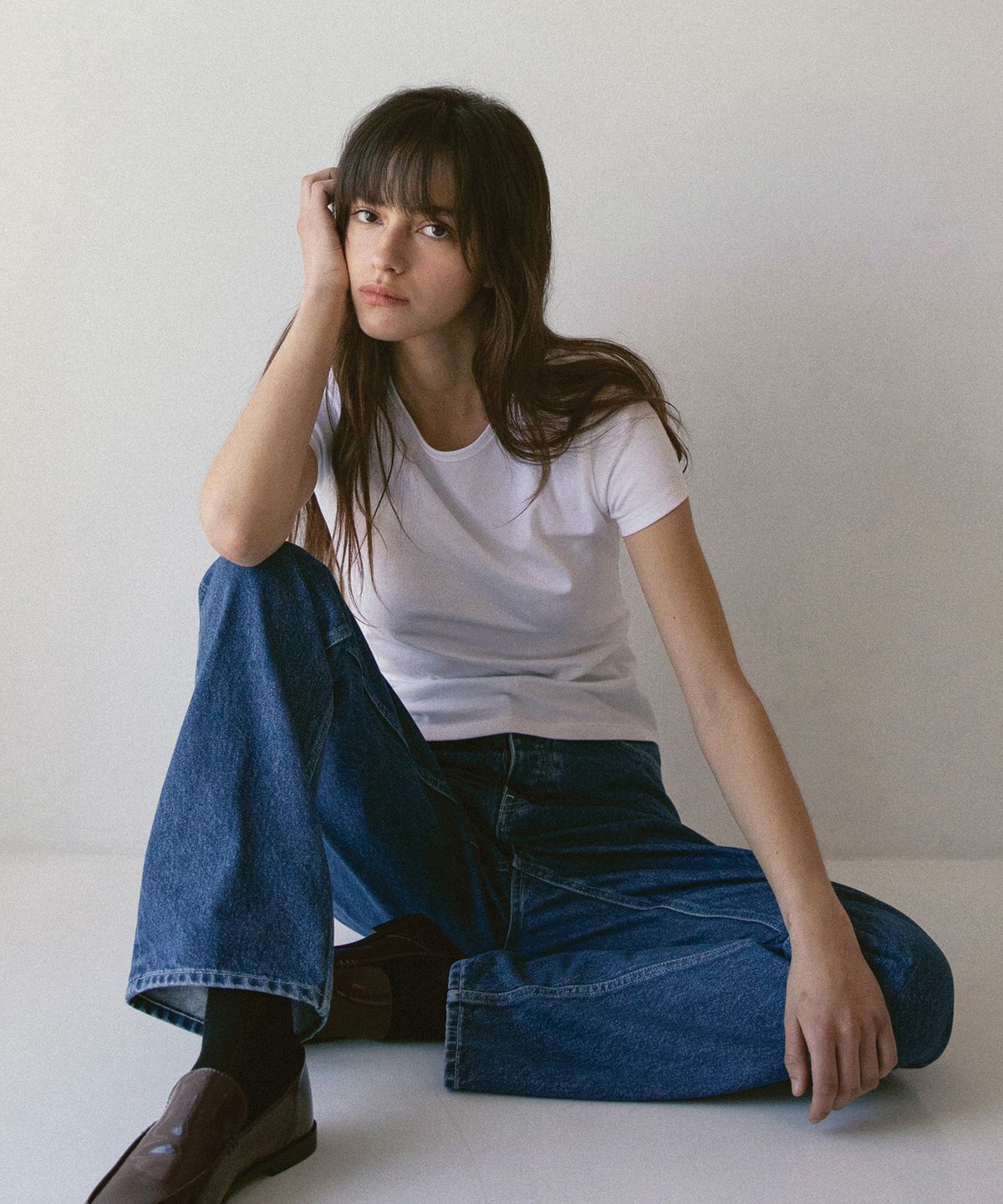 어나더오피스 우먼(ANOTHER OFFICE WOMEN) w. Stretch Slimfit Tee (White)
