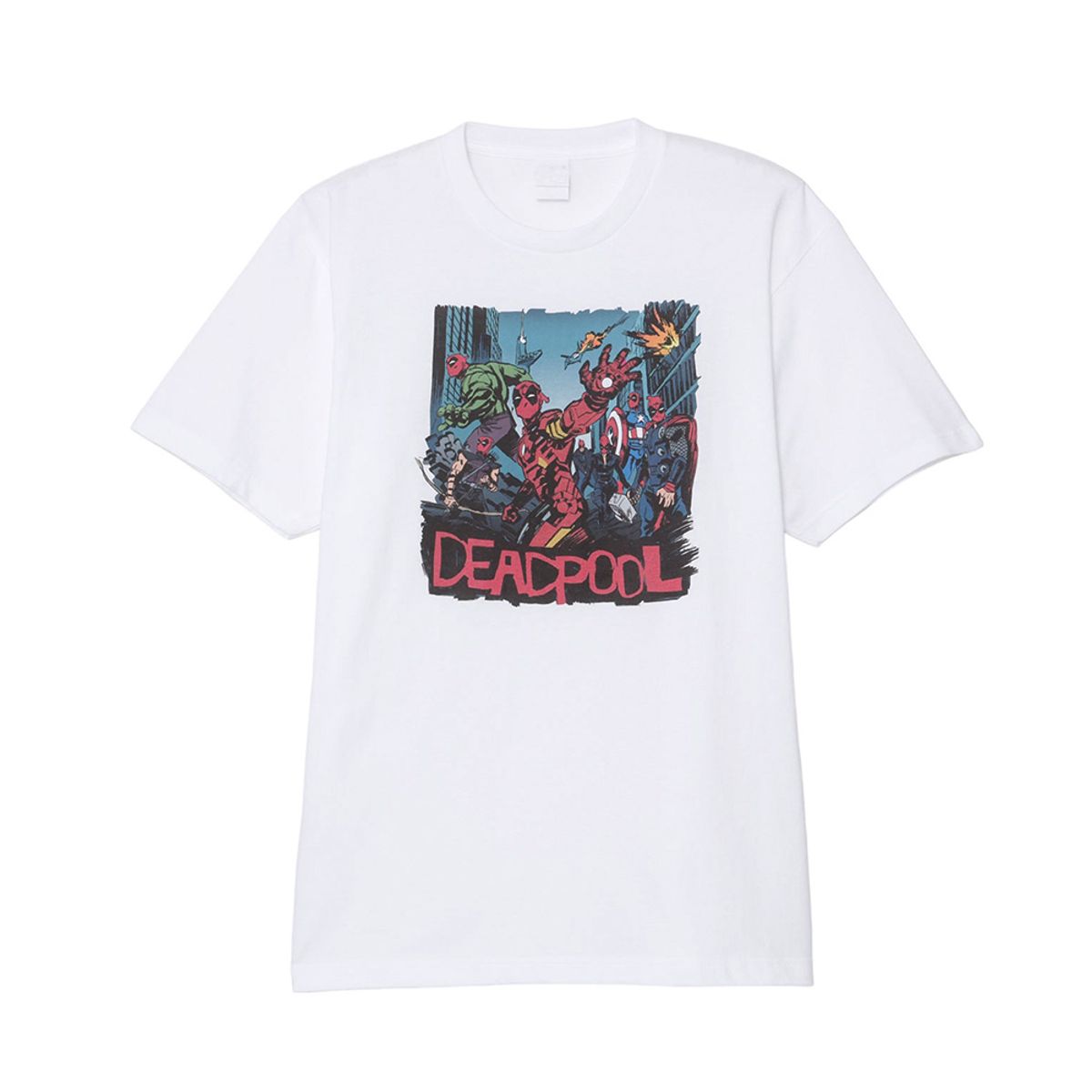 마블컬렉션(MARVELCOLLECTION) [스몰플래닛] 데드풀 어벤저스풍 화이트 티셔츠