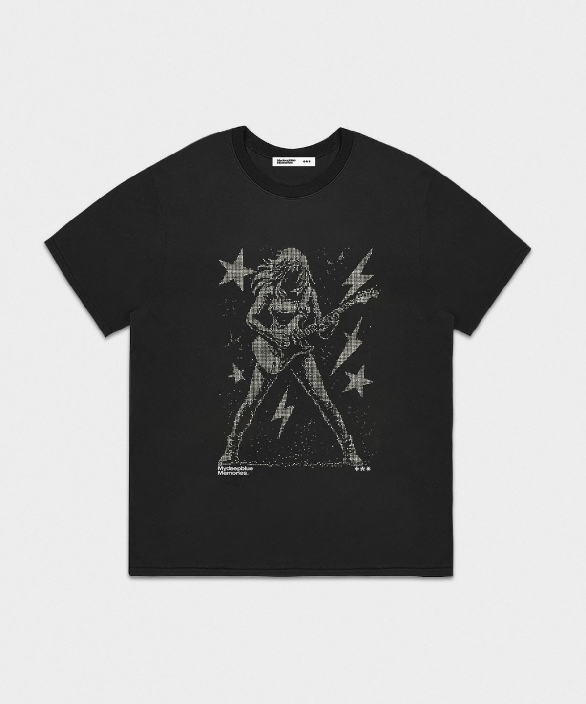 마이딥블루메모리즈(MY DEEP BLUE MEMORIES) ROCK STAR OVER T-SHIRTS (BLACK)