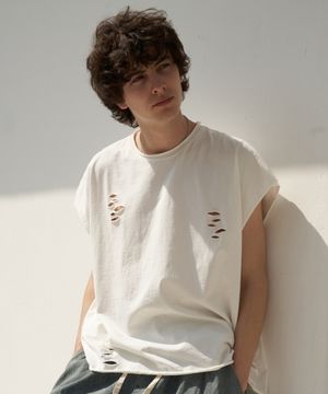 무지 구제나시(화이트)