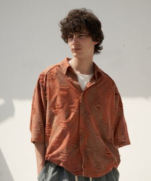 그런지 썸머 반팔셔츠(오렌지)