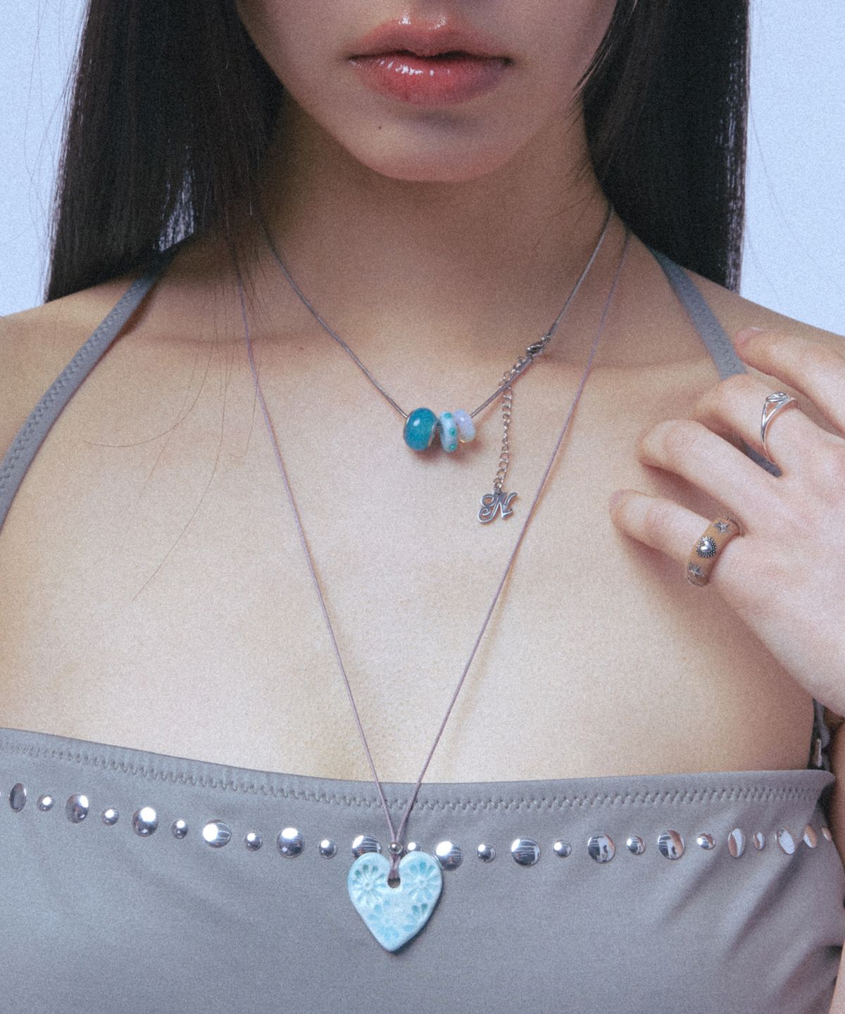 엔프프(NFF) cloud necklace-blue