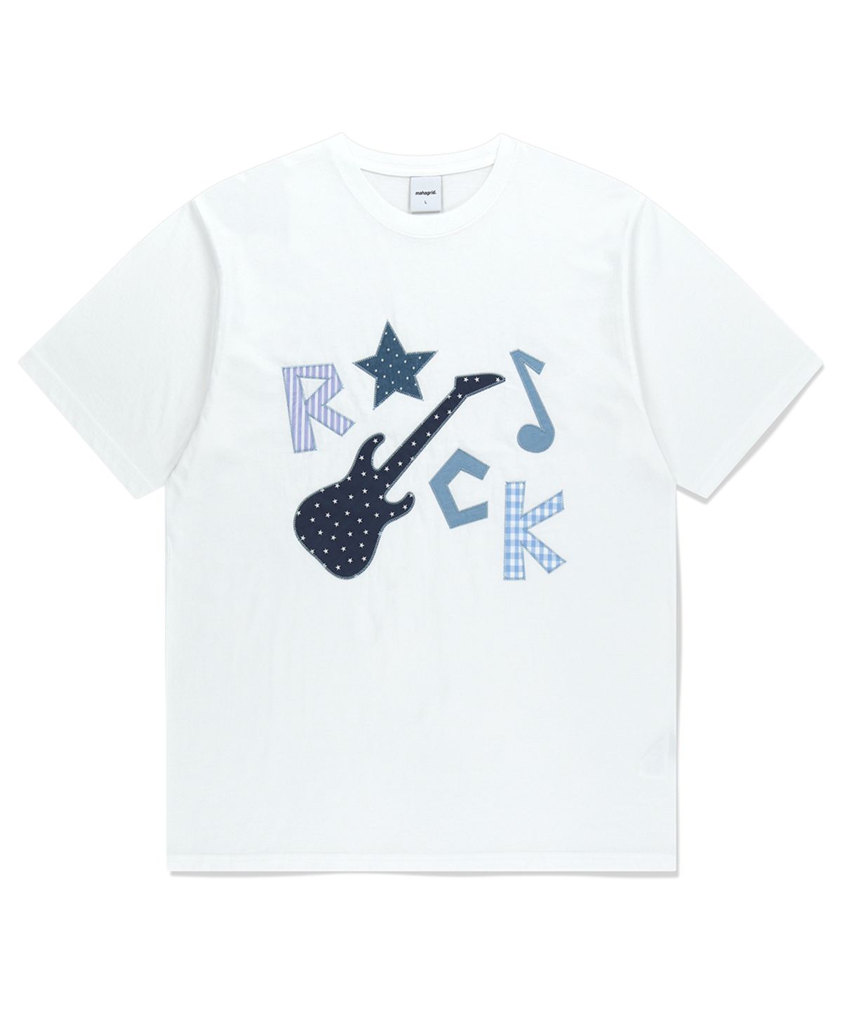 마하그리드(MAHAGRID) ROCK STAR APPLIQUE TEE WHITE(MG2FMMT546A)