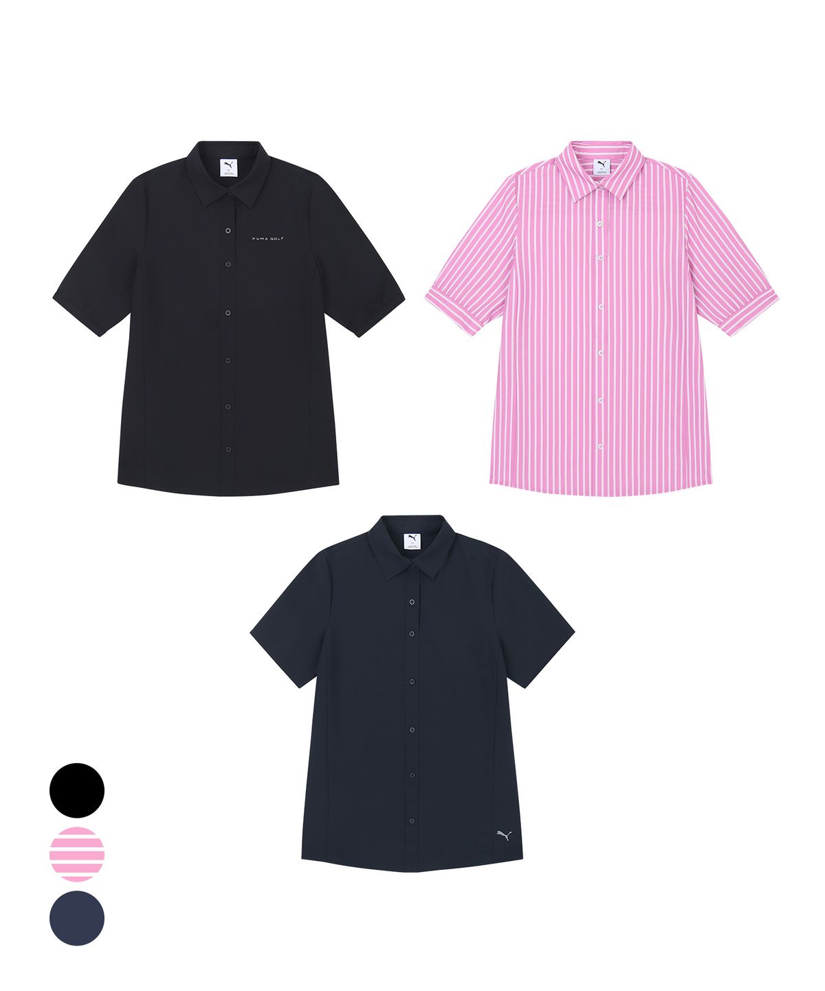 푸마 골프(PUMA GOLF) [SET] 여성 우븐 반팔셔츠