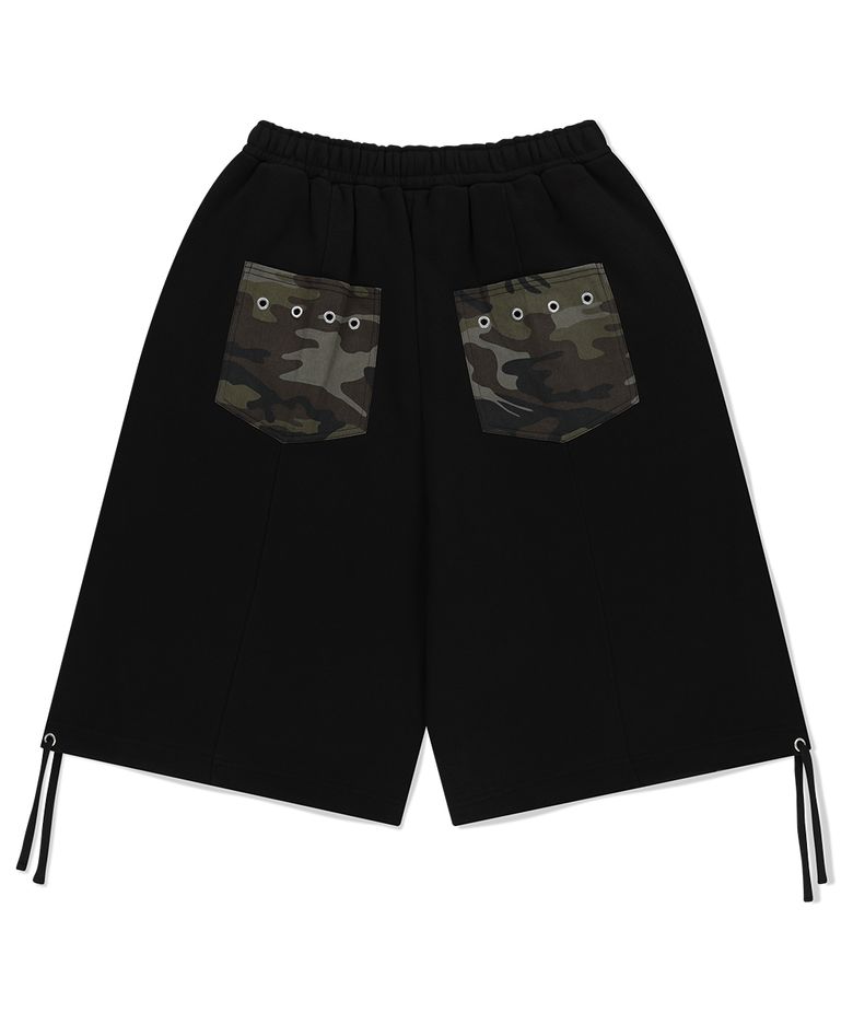 BERMUDA CAMO POCKET SWEATSHORT BLACK(MG2FMMPA05A)