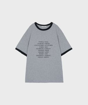 PREFIX DAMAGED RINGER T-SHIRTS GRAY