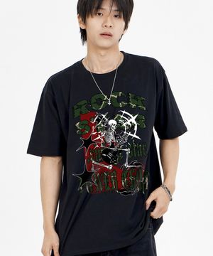 스켈레톤 락스타 반팔티 블랙