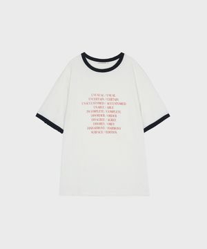 PREFIX DAMAGED RINGER T-SHIRTS WHITE