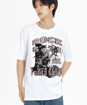 스켈레톤 락스타 반팔티 화이트