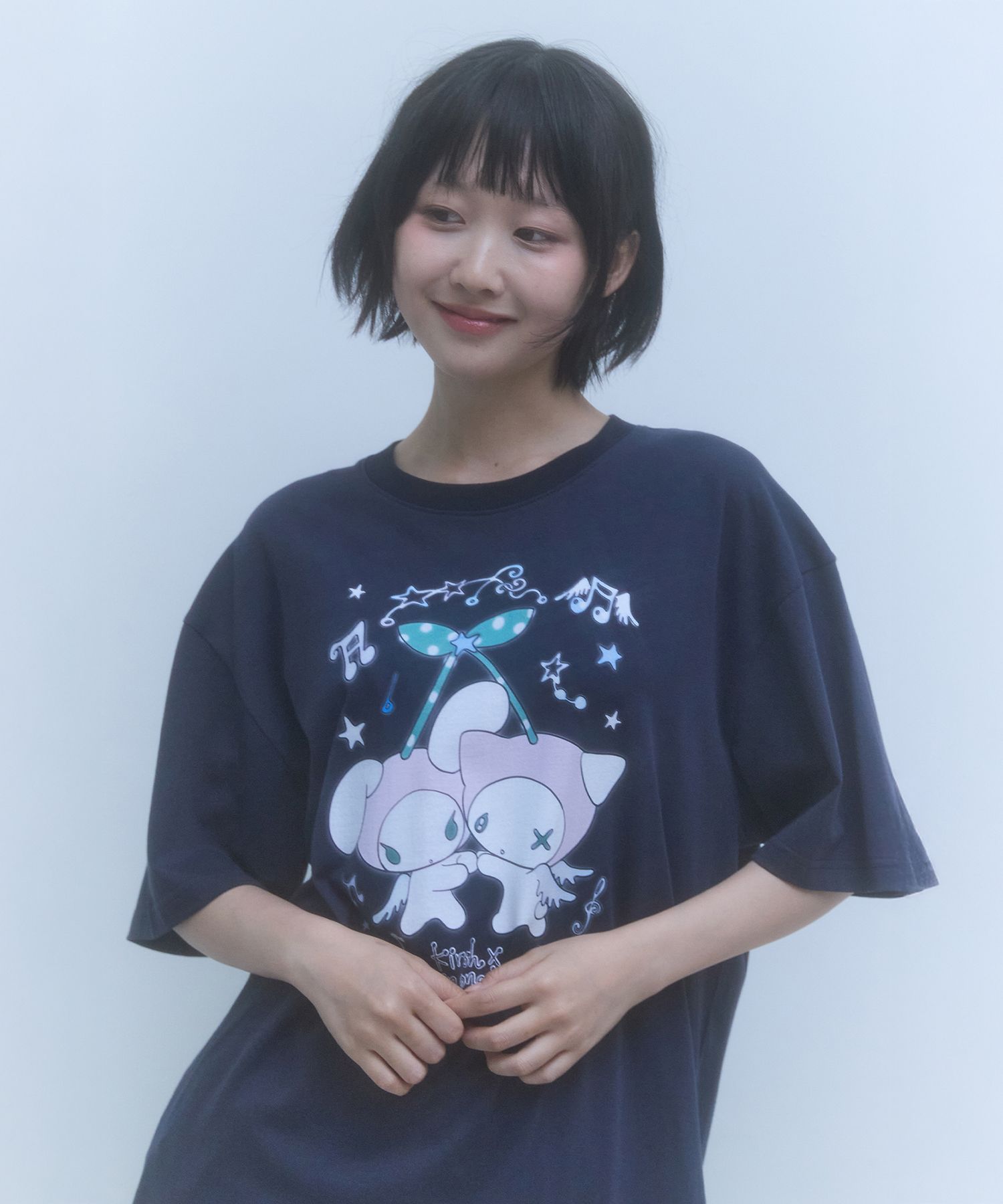 Tシャツ・カットソー [KIRSH] KIRSH X SUNONEBIRD RABBIT CHERRY LOOSE FIT T-SHIRT MUSINSA | KIRSH Kirsh x Sunwonbird Rabbit Cherry Loose Fit T