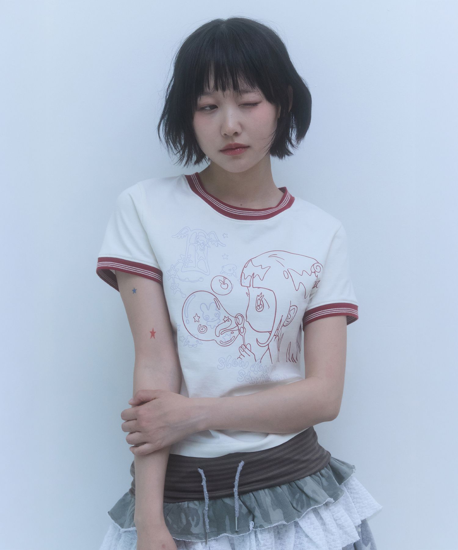 ★KIRSH★ Kirsh X Sun One Bird Ringer T-Shirt Light Yellow MUSINSA | KIRSH Kirsh x Sun One Bird Ringer T-Shirt [Light