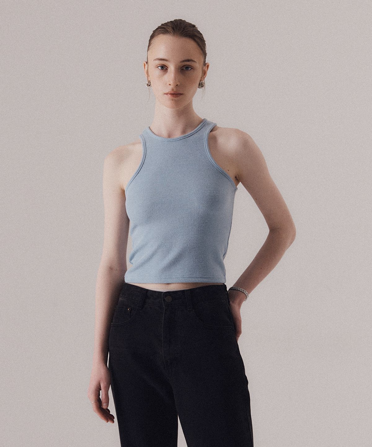 실른(SILN) 90s halter neck sleeveless (BLUE)