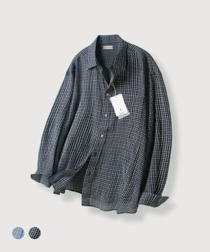 시어서커 링클 체크 셔츠_2color