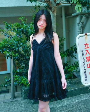 LACE TRIMMING BUSTIER DRESS_BLACK
