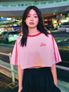 LOGO EMBROIDERY LINE  T-SHIRTS_ PINK