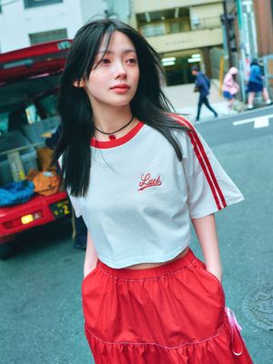 LOGO EMBROIDERY LINE  T-SHIRTS_ OFF WHITE