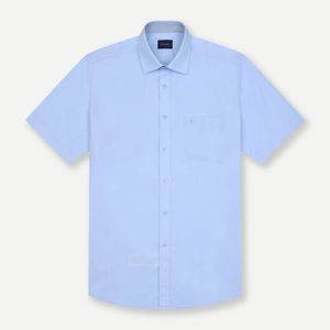 시그니처 자수 포켓 일반핏 셔츠 블루 YJEMBR204BL