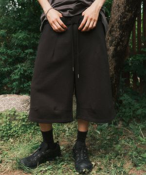 3D 스웨트 하프 팬츠 (블랙)