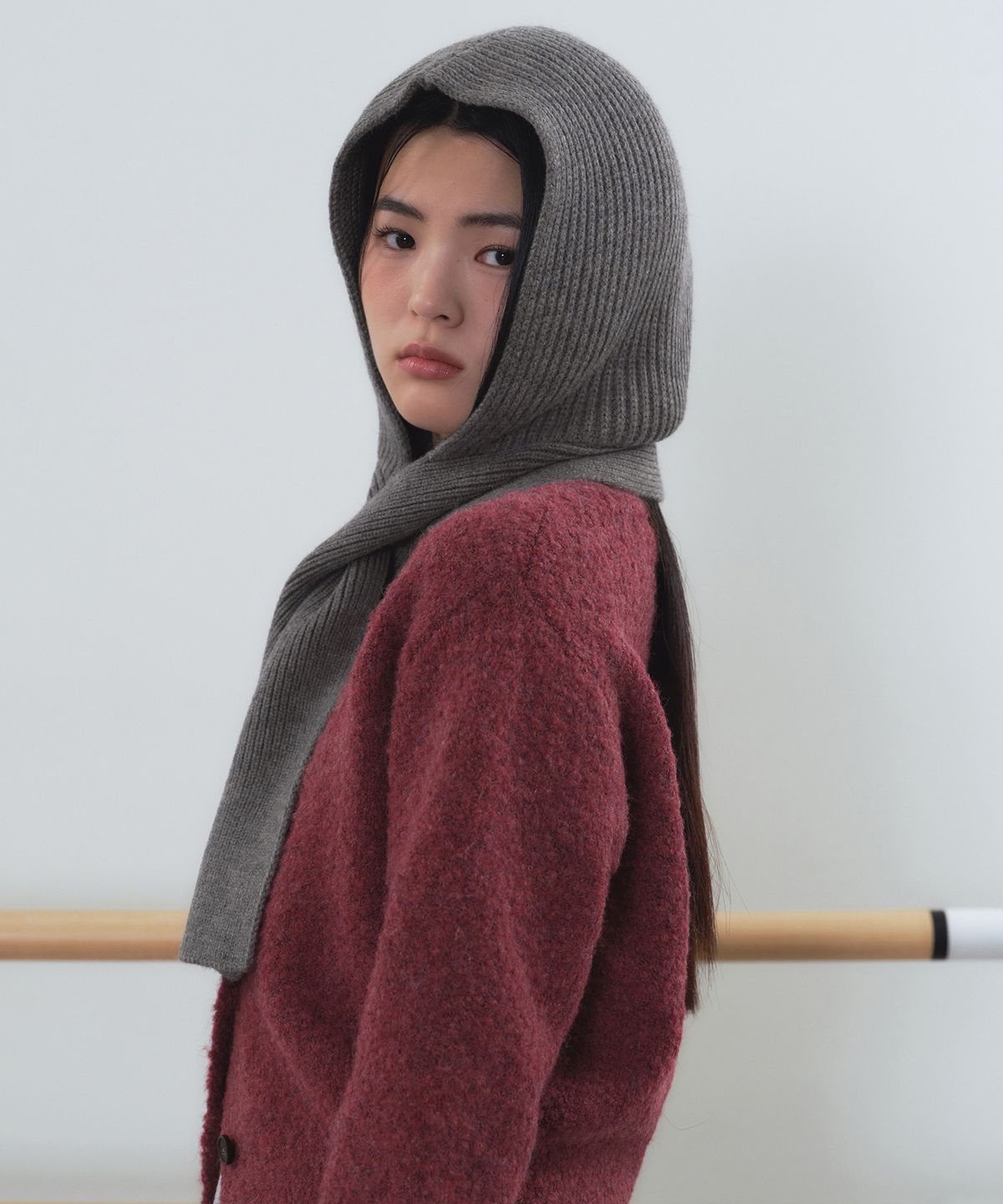 무신사 스탠다드 우먼(MUSINSA STANDARD WOMAN) 우먼즈 숏 머플러 바라클라바 [미디엄 그레이]