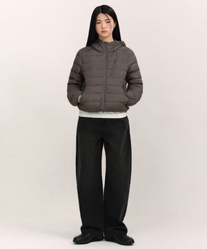 [시티 레저] 우먼즈 후디드 라이트 다운 재킷 [모카 브라운]