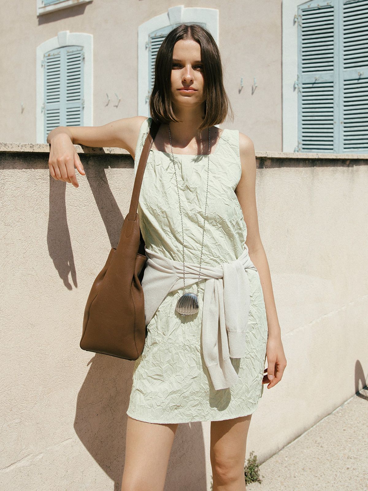 루에브르(LOEUVRE) Crease Tucked Mini Dress SW5MO272_2color