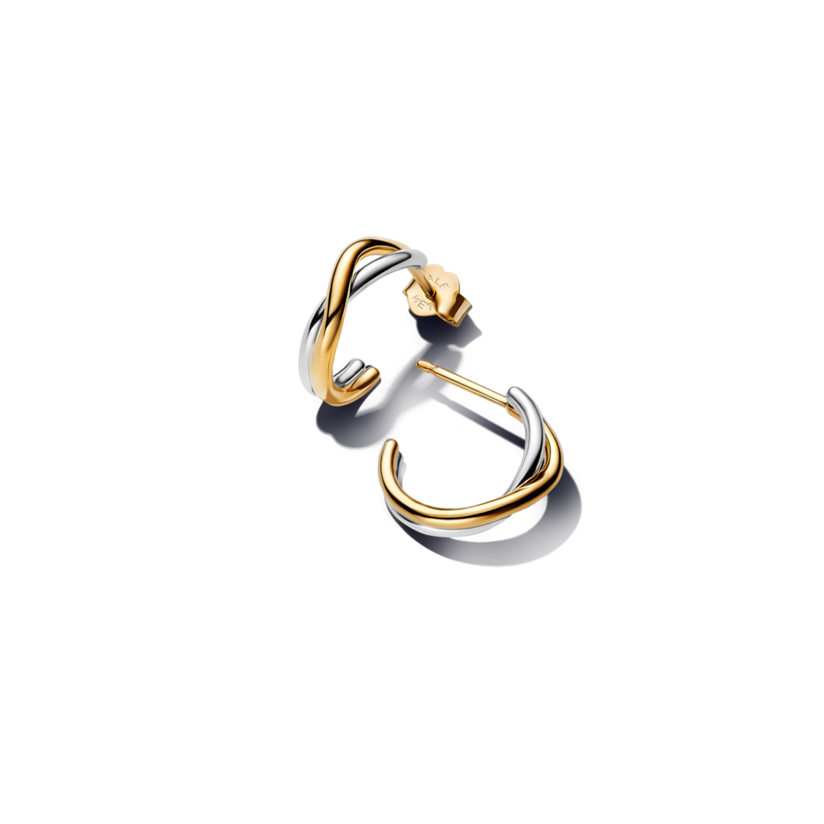 판도라(PANDORA) 오가니컬리 쉐입드 트톤 오픈 후프 이어링 263880C00