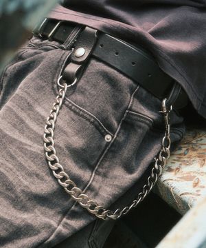 레더 믹스 볼드 체인 (실버)