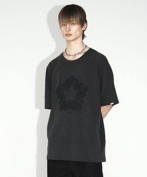 무궁 잉크 블러 오버핏 반팔 티셔츠_차콜