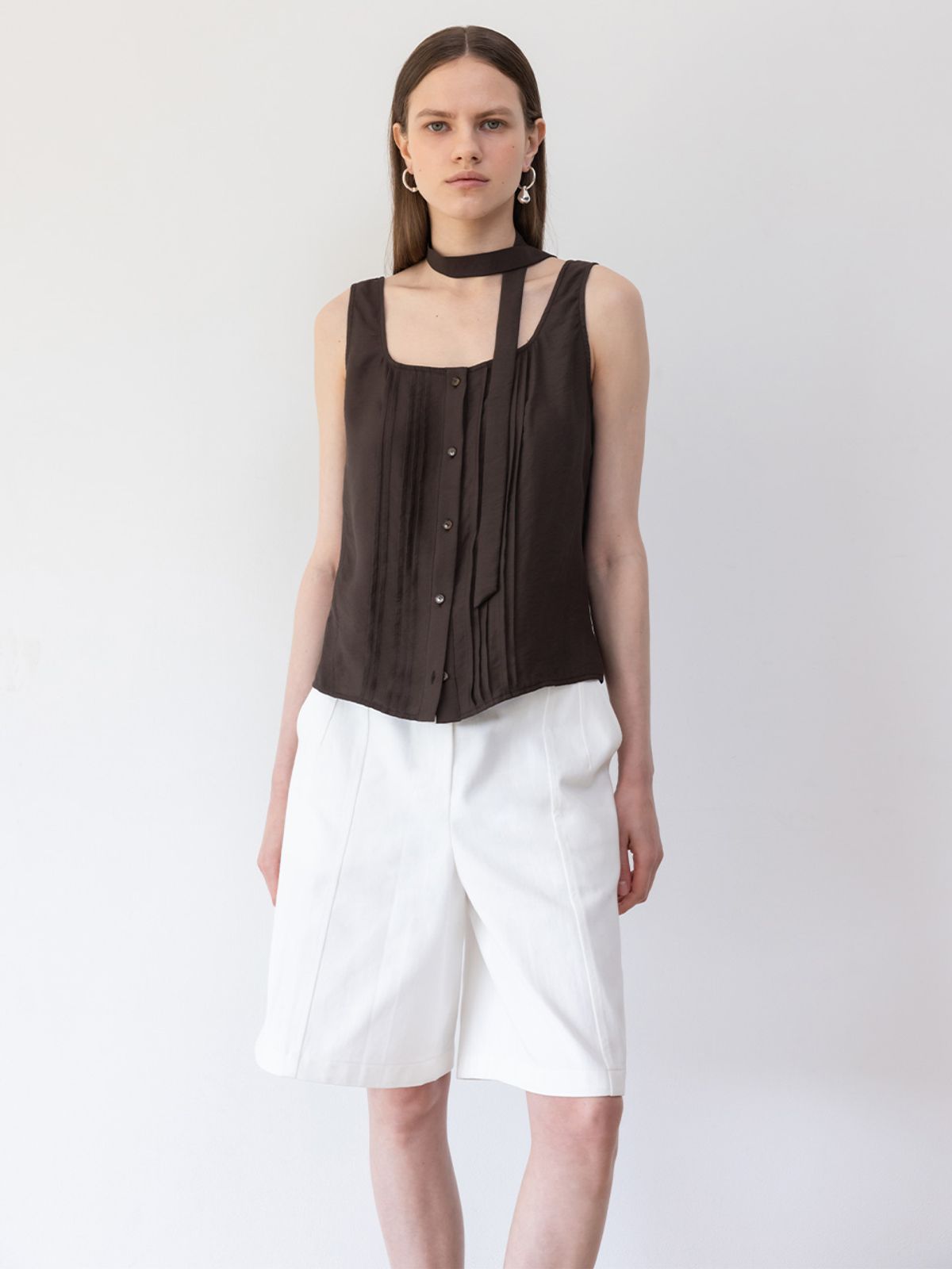 루에브르(LOEUVRE) Pintuck Sleeveless Blouse SW5XB742-93