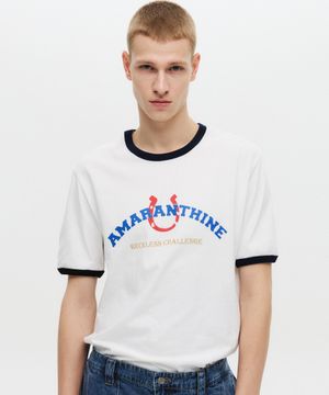 애머랜턴 실켓 하프 링거 티셔츠 화이트