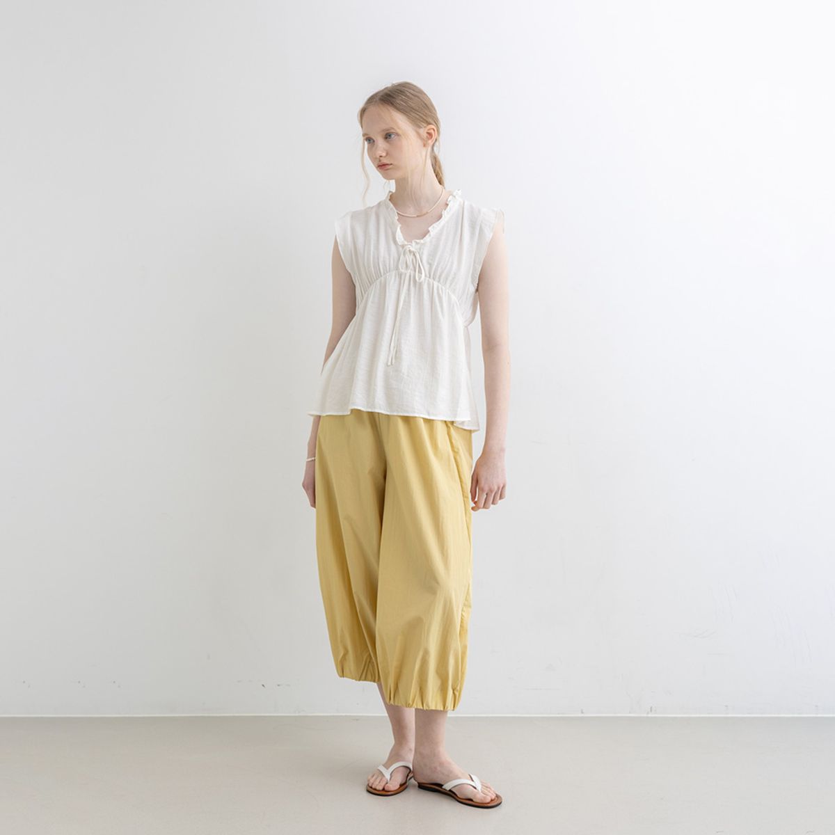 웬스데이딜라잇(WEDNESDAY DELIGHT) WD_Leg banding pants_Yellow