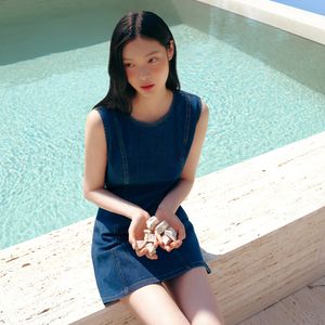 라운드 슬림 미니 데님원피스 AR2DO561