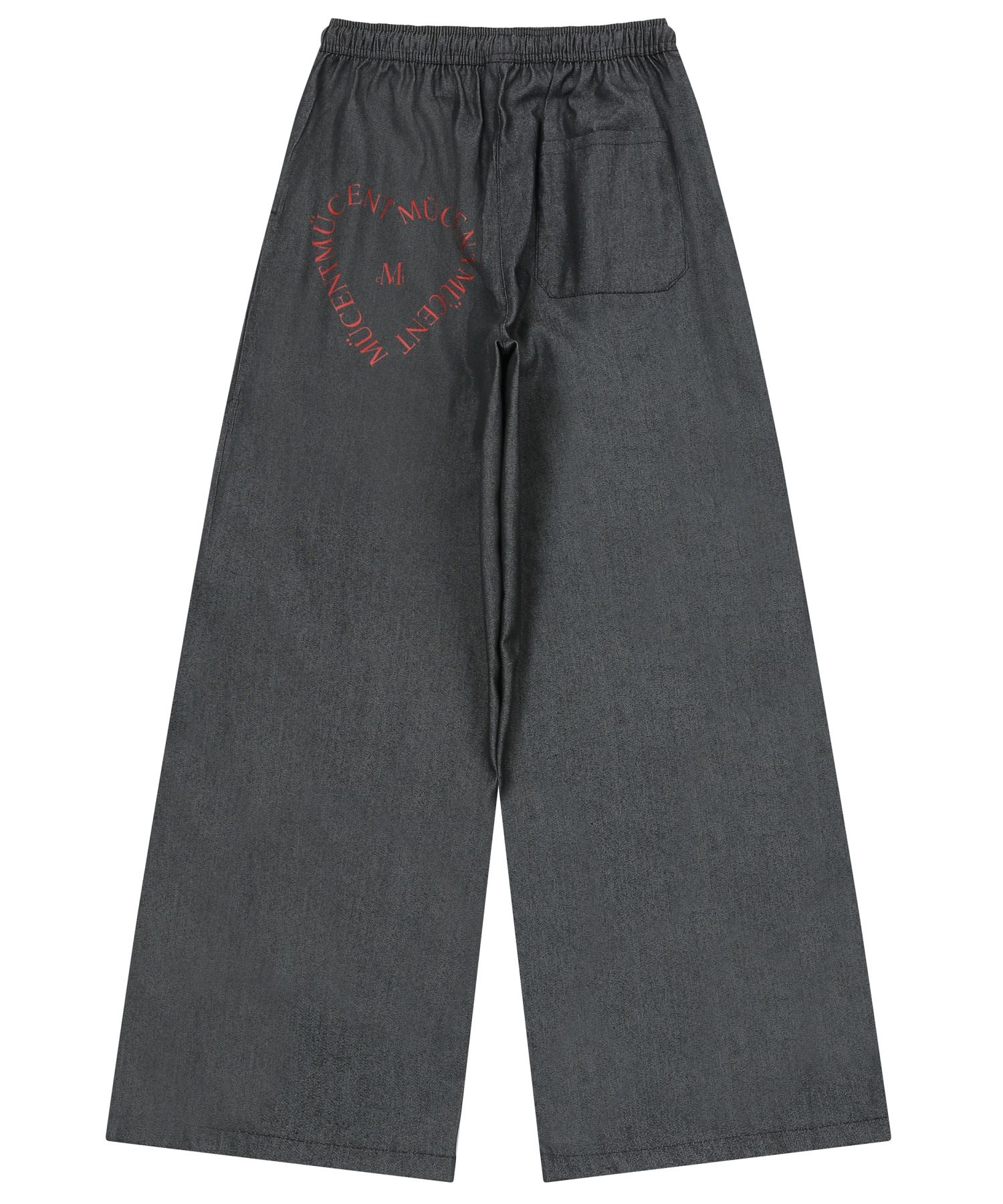 MUSINSA | MUCENT Signature Heart Lettering Back Logo Denim