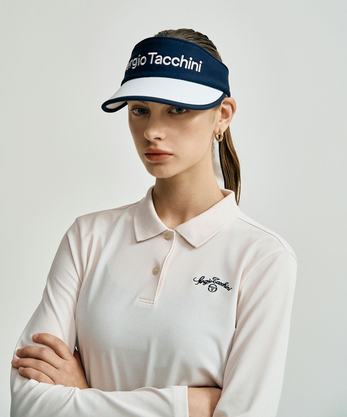 세르지오 타키니(SERGIO TACCHINI) W 리본 포인트 썬바이저 (Navy)