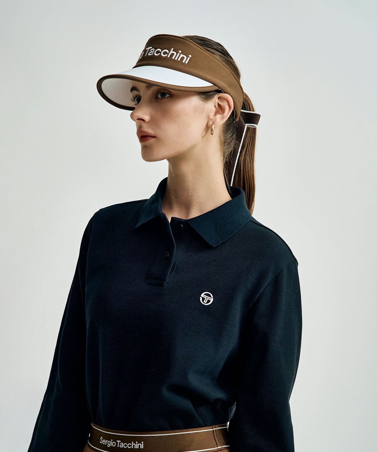 세르지오 타키니(SERGIO TACCHINI) W 리본 포인트 썬바이저 (Brown)
