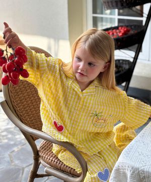 릴리 패치 체커 스티치 셔츠_옐로우